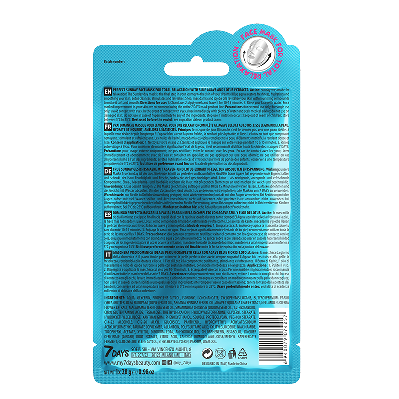 7DAYS Perfect Sunday Sheet Mask 28g - Image 2